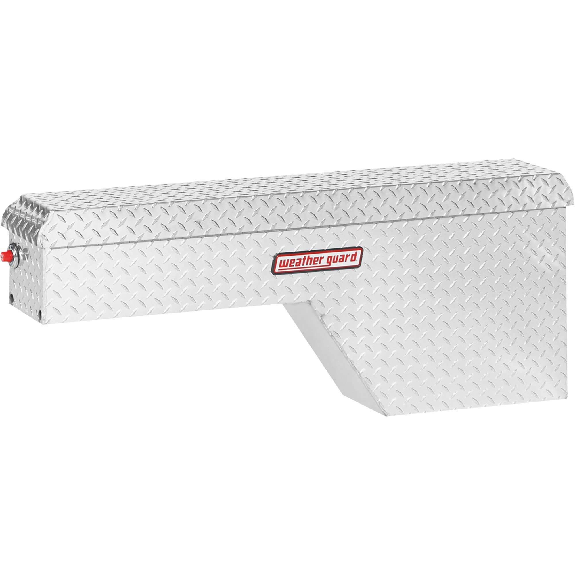 Weather Guard Wheel Well Truck Tool Box — Aluminum Diamond Plate, Passenger Side, 46.75in. x 9.25in. x 19.5in., Model# 171-0-01